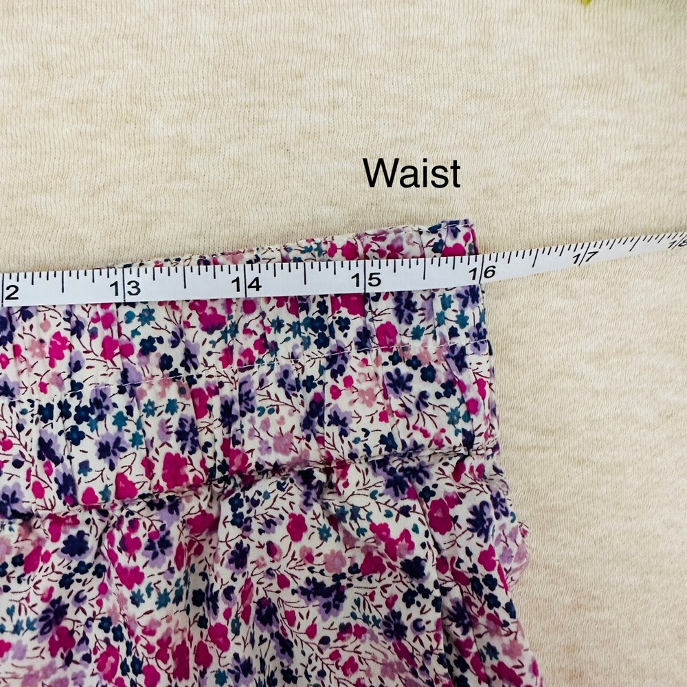 J. Crew Women's Liberty Floral Pink Cotton Elastic Waist Crop Pants Size 12 - Picture 8 of 14